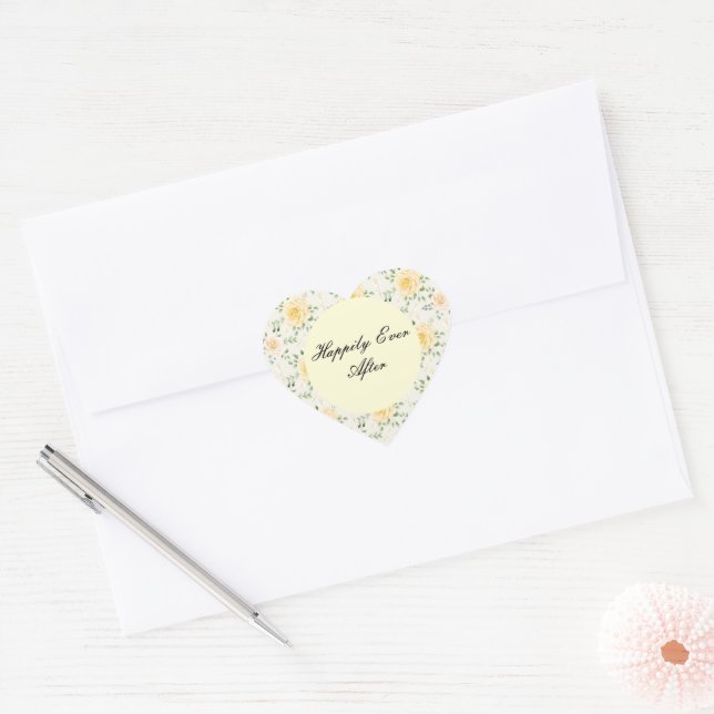 Cœur Heureux Jamais après Sticker (Enveloppe)