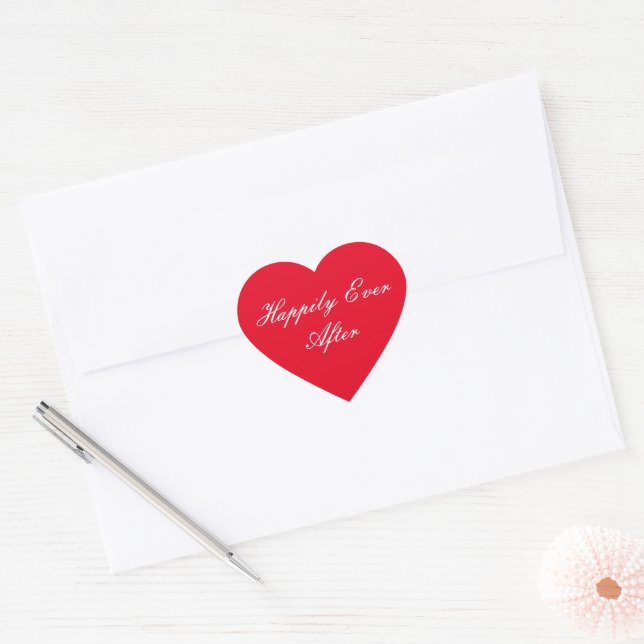 Cœur Heureux Jamais après Sticker (Enveloppe)