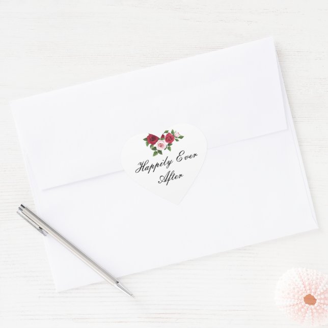 Cœur Heureux Jamais après Sticker (Enveloppe)