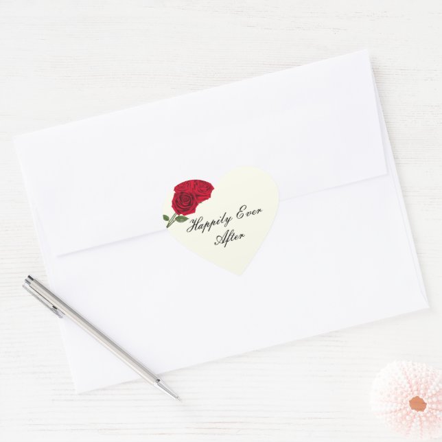 Cœur Heureux Jamais après Sticker (Enveloppe)