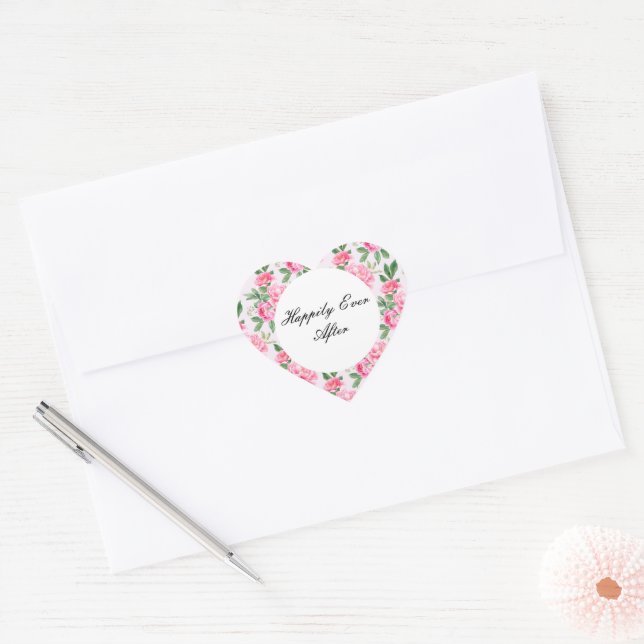 Cœur Heureux Jamais après Sticker (Enveloppe)