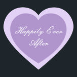 Cœur Heureux Jamais après Sticker<br><div class="desc">Heureusement,  Ever After Heart Sticker est montré dans un double coeur design. Couleur violet et lavande</div>