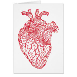 coeur humain rouge avec le motif géométrique de
