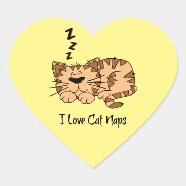 Cœur I Love Cat Naps, Coeur Sticker (Devant)