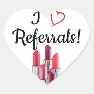 Cœur I Love Referals Sticker en forme de coeur