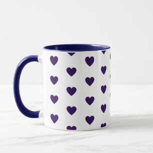 Coeur imprimé tasse de café bleu et blanc