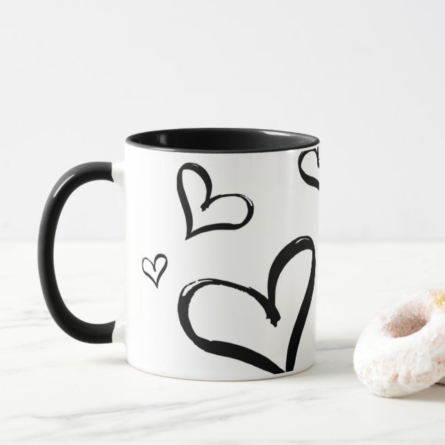 Coeur Imprimer Mug (Avec donut)