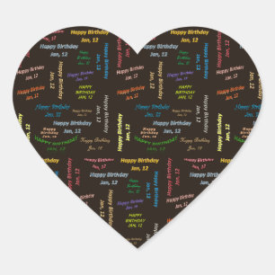 Cœur Janvier, 12 Anniversaire Sticker