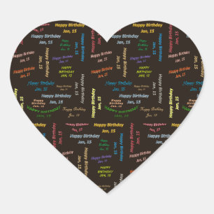 Cœur Janvier, 15 Anniversaire Sticker