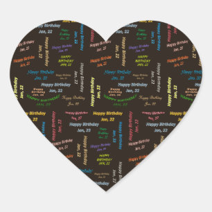 Cœur Janvier, 22 Anniversaire Sticker