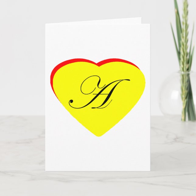Coeur jaune rouge A Faire-part de mariage Le MUSÉE (Devant)