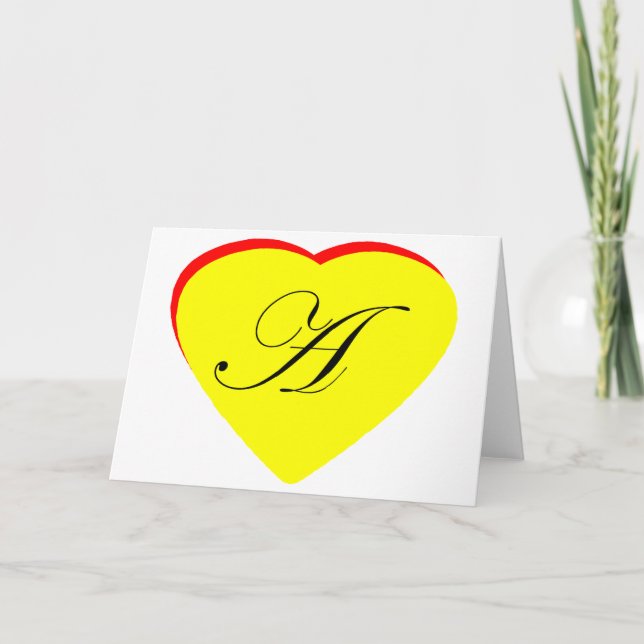 Coeur jaune rouge A Faire-part de mariage Le MUSÉE (Devant)