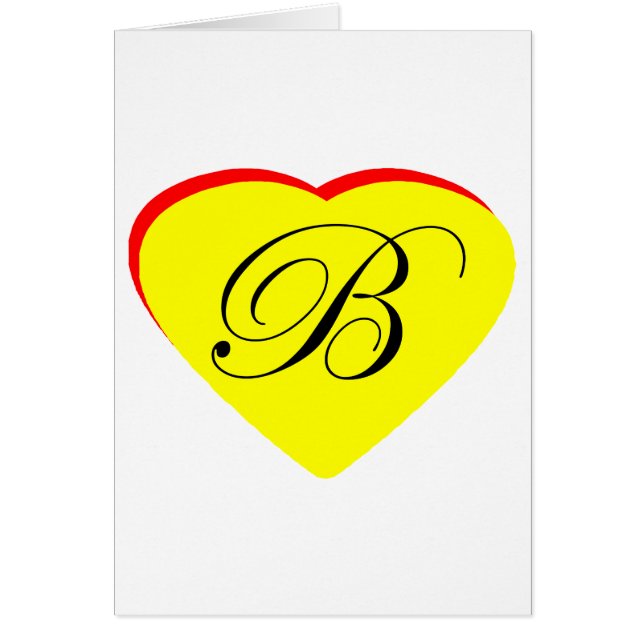 Coeur jaune rouge B Faire-part de mariage Le MUSÉE (Devant)