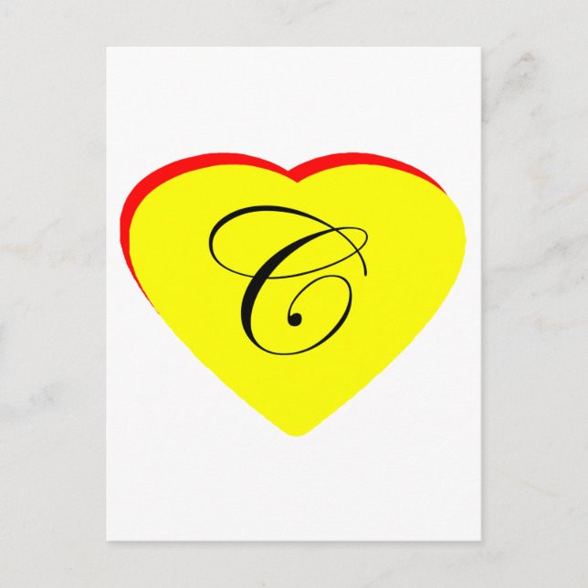 Coeur jaune rouge C Faire-part de mariage Le MUSÉE (Devant)