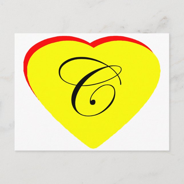 Coeur jaune rouge C Faire-part de mariage Le MUSÉE (Devant)