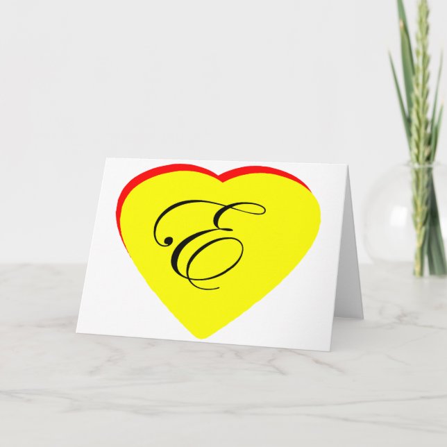 Coeur Jaune Rouge E Faire-part de mariage Le MUSÉE (Devant)