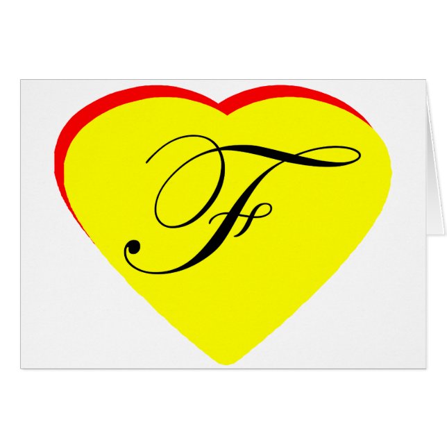 Coeur Jaune Rouge F Faire-part de mariage Le MUSÉE (Devant horizontal)