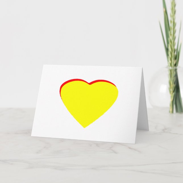 Coeur Jaune Rouge Faire-part de mariage Le MUSÉE Z (Devant)
