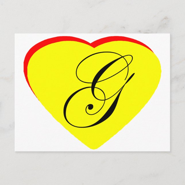 Coeur jaune rouge G Faire-part de mariage Le MUSÉE (Devant)