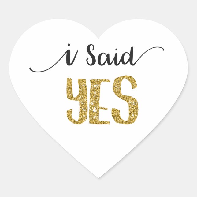 Cœur Je dis OUI Sticker Mariage avec lettres Parties sc (Devant)