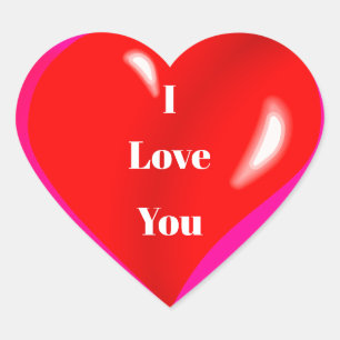 Cœur Je T'Aime Colorful Red Heart Sticker