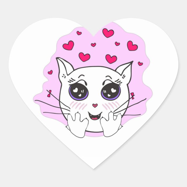 Cœur Je t'aime ! sticker pour la Saint Valentin. (Devant)