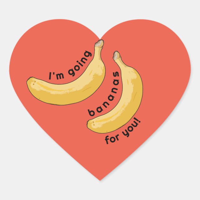 Cœur Je vais chercher des bananes pour vous Sticker (Devant)
