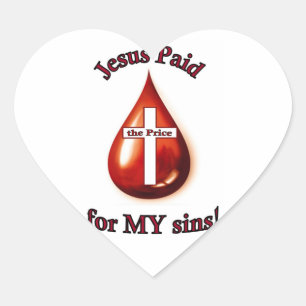 Cœur Jésus a payé pour mes péchés Sticker Coeur