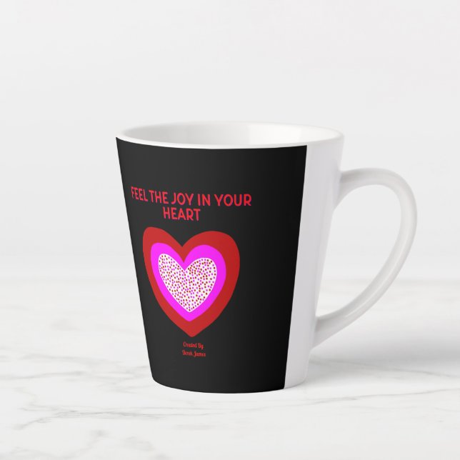 Coeur joyeux petite latte Mug (Droite)