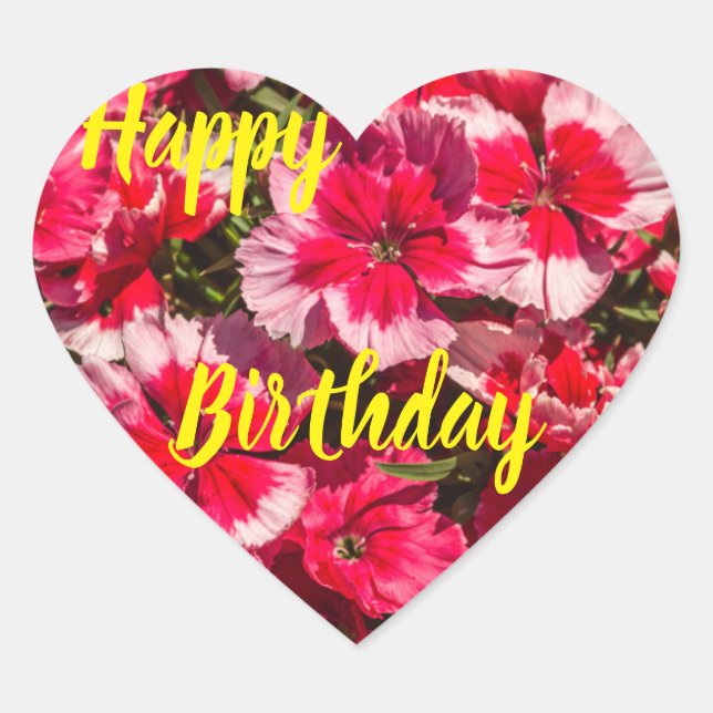 Cœur Joyeux Sticker d'anniversaire (Devant)