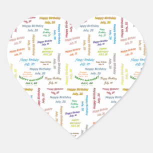 Cœur Juillet, 20 Anniversaire Sticker