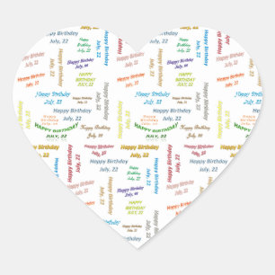 Cœur Juillet, 22 Anniversaire Sticker