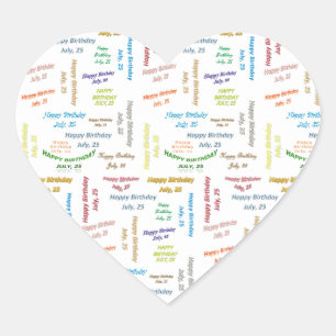 Cœur Juillet, 25 Anniversaire Sticker