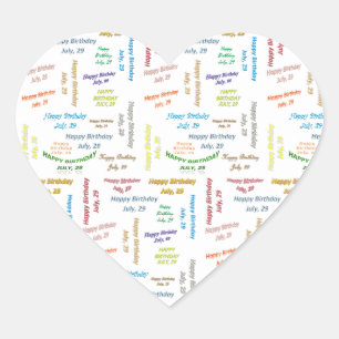 Cœur Juillet, 29 Anniversaire Sticker