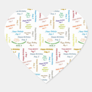 Cœur Juillet 2 Anniversaire Sticker