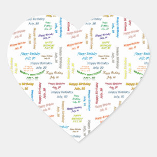 Cœur Juillet, 30 Anniversaire Sticker