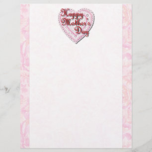 Coeur lacé (en rose) pour la fête des mères