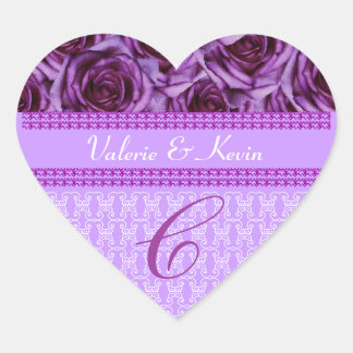Cœur LETTRE MOYENNE Rose C Sticker Mariage C