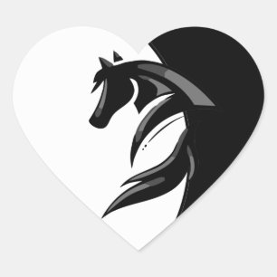 Cœur Logo du cheval avec Sticker Coeur