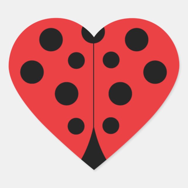 Cœur Love Ladybug Heart Sticker (Devant)