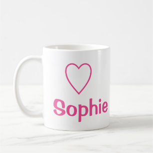 Coeur Love Sophie (Nom) Mug rose