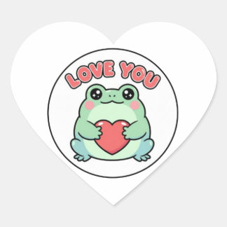 Cœur Love U Frog Sticker Cute Heart Eyes Frog Romantic 