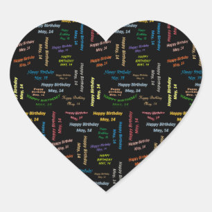 Cœur Mai, 14 Anniversaire Sticker