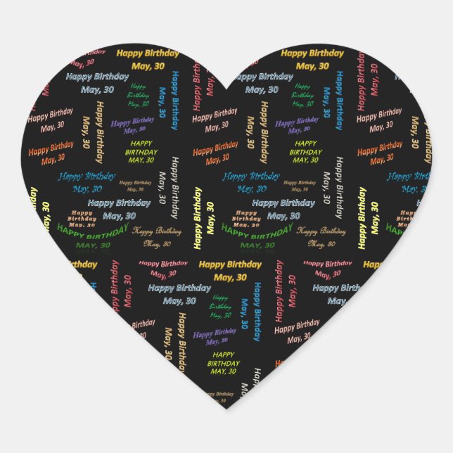 Cœur Mai, 30 Anniversaire Sticker (Devant)