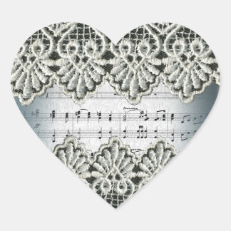 Cœur Marche mariage avec Sticker Coeur de dentelle