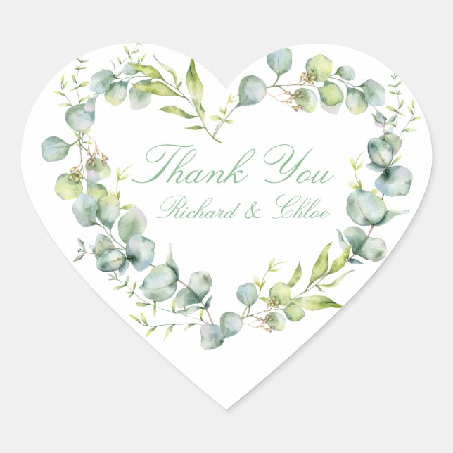 Cœur Mariage Love Coeur Sticker Rustique Botanique Mode (Devant)