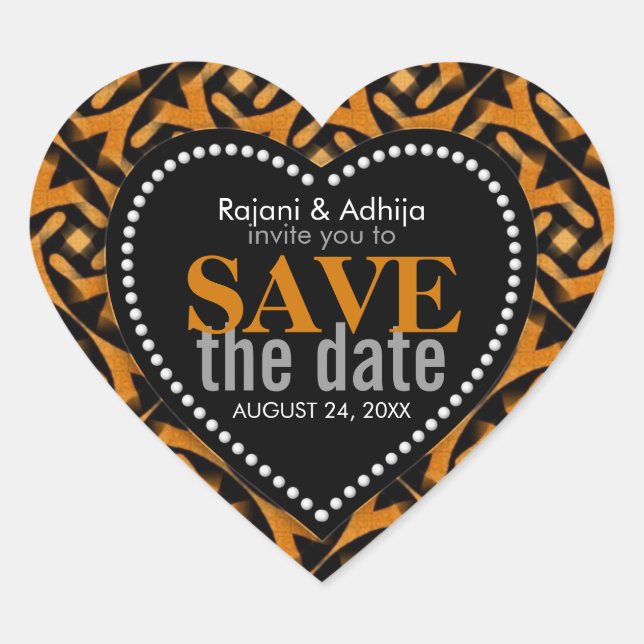 Cœur Mariage Tribal de la Terre Sauvez la date Sticker  (Devant)