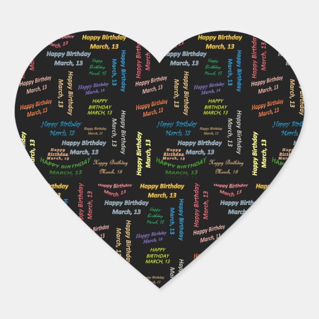 Cœur Mars, 13 Anniversaire Sticker (Devant)