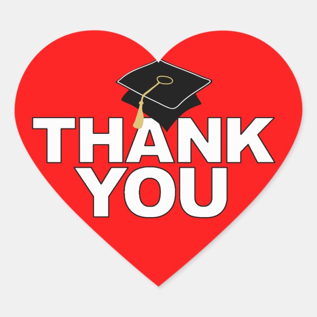 Cœur Merci de graduation  Coeur Sticker Casquette (Devant)