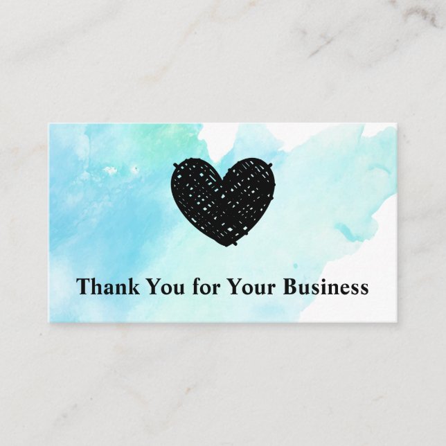 Coeur mignon | Aquarelle | Carte à puce (Devant)